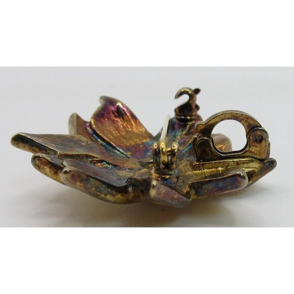 Vintage Avon Yellow Enamel Flower Brooch Pendant Gold Tone Glitter Floral Pin - Picture 6 of 9